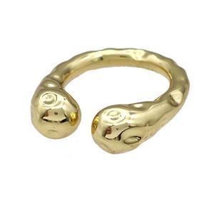 Copper Snake Rings Hammered Gold Plated, approx 4-8mm, 18mm dia