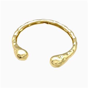 Copper Snake Bangle Hammered Gold Plated, approx 6-11mm, 55-60mm dia