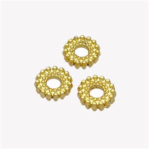 Copper Heishi Spacer Beads Large Hole Gold Plated, approx 6mm, 2mm hole