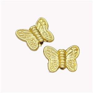 Copper Butterfly Beads Gold Plated, approx 8.5-11mm