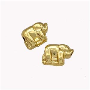 Copper Elephant Beads Gold Plated, approx 6.5-8mm
