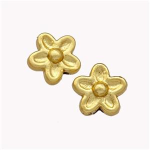 Copper Flower Beads Gold Plated, approx 10mm