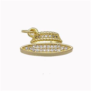 Copper Hat Charms Pendant Micro Pave Zirconia Gold Plated, approx 9-18mm