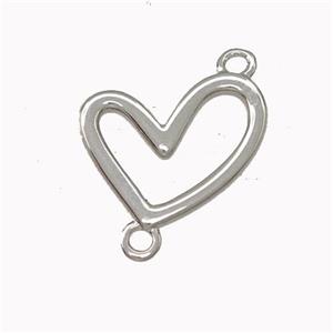 Copper Heart Connector Platinum Plated, approx 12-13mm