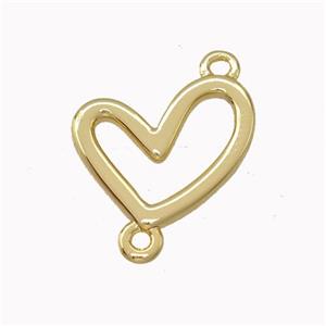 Copper Heart Connector Gold Plated, approx 12-13mm