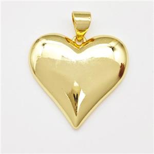 Copper Heart Pendant Gold Plated, approx 19-20mm