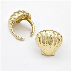 Copper Scallop Shell Rings Gold Plated, approx 20mm, 18mm dia