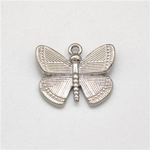 Copper Butterfly Pendant Platinum Plated, approx 11-15mm