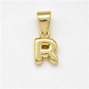 Copper Letter-R Pendant Gold Plated, approx 6-7mm