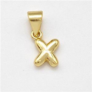 Copper Letter-X Pendant Gold Plated, approx 6-7mm