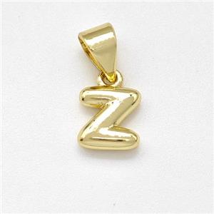 Copper Letter-Z Pendant Gold Plated, approx 6-7mm