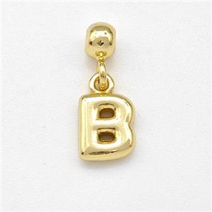 Copper Letter-B Pendant Gold Plated, approx 6-7mm, 4mm, 2mm hole