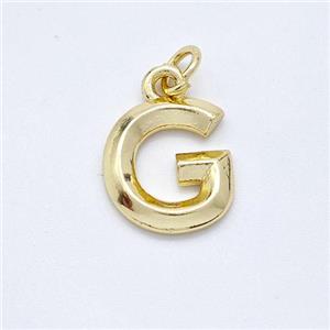 Copper Letter-G Pendant Gold Plated, approx 9-12.5mm