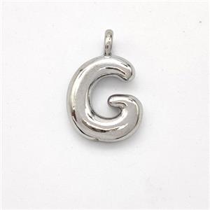 Copper Letter-G Pendant Platinum Plated, approx 13-17mm