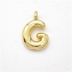 Copper Letter-G Pendant Gold Plated, approx 13-17mm