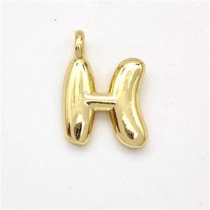 Copper Letter-H Pendant Gold Plated, approx 13-17mm