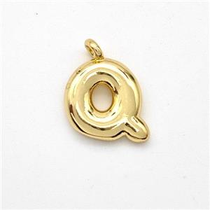 Copper Letter-Q Pendant Gold Plated, approx 13-17mm