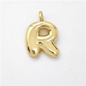 Copper Letter-R Pendant Gold Plated, approx 13-17mm