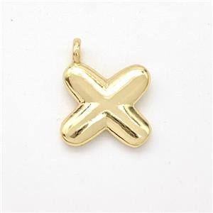 Copper Letter-X Pendant Gold Plated, approx 13-17mm