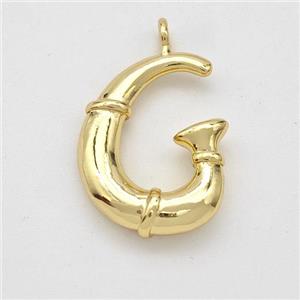 Copper Letter-G Pendant Gold Plated, approx 16-20mm