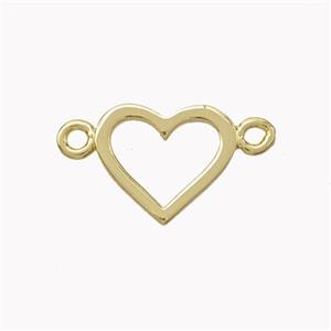 Copper Heart Connector Gold Plated, approx 10-11.5mm