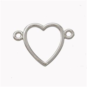 Copper Heart Connector Platinum Plated, approx 13mm