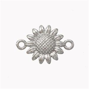 Copper Sunflower Connector Platinum Plated, approx 12mm