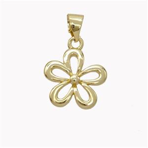 Copper Flower Pendant Gold Plated, approx 14mm