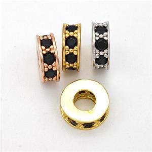 Copper Heishi Spacer Beads Micropave Zirconia Mixed, approx 7mm, 2mm hole