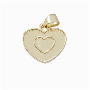 Copper Heart Pendant Double Gold Plated, approx 12-15mm