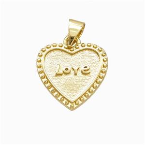 Copper Heart Pendant Love Gold Plated, approx 15mm