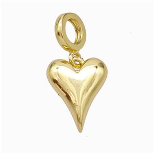 Copper Heart Pendant Gold Plated, approx 12-15mm, 8mm