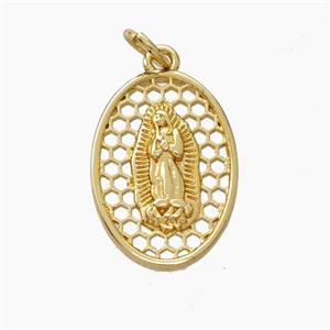 Jesus Charms Copper Pendant Gold Plated, approx 12.5-17.5mm