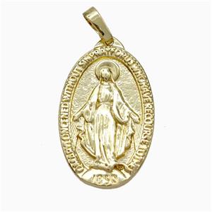 Virgin Mary Charms Copper Pendant Gold Plated, approx 16-25mm