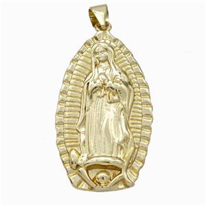 Virgin Mary Charms Copper Pendant Gold Plated, approx 18-30mm