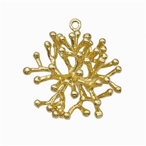 Copper Branch Charms Pendant Gold Plated, approx 30mm