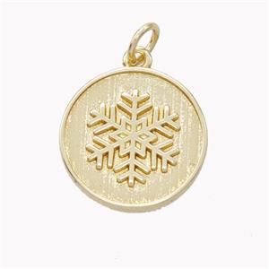 Copper Snowflake Pendant Gold Plated, approx 16mm