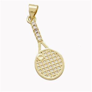 Copper Tennis Racket Pendant Sports Gold Plated, approx 11-24mm