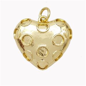 Copper Heart Pendant Gold Plated, approx 19mm