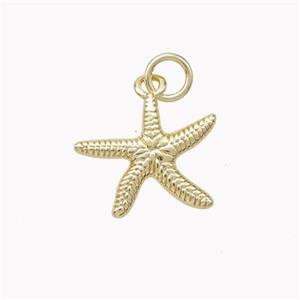 Copper Starfish Pendant Gold Plated, approx 14.5mm