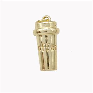 Coffee Cup Charms Copper Pendant Gold Plated, approx 8-15mm