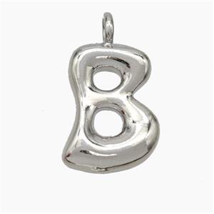 Copper Letter Pendant, Platinum Plated, approx 13-18mm