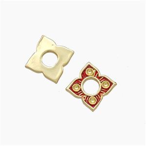 Copper Pendant pave zircon, Gold plated, approx 7x7mm