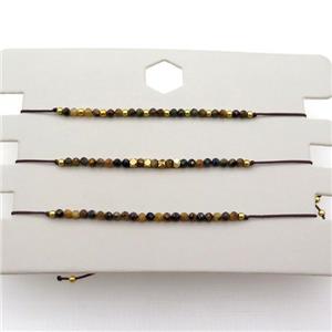 Tiger Eye stone Bracelet Adjustable, approx 1.8-2.5mm, 16-23cm length