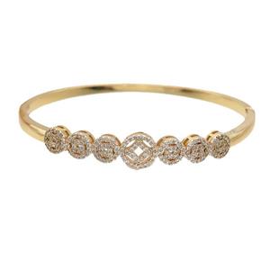 Copper Bangle Pave Zircon Gold Plated, approx 8mm, 50-60mm dia