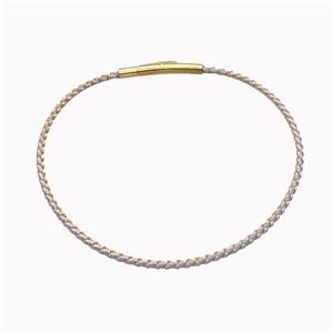 Gray Nylon Cord Bracelet With Stainless Steel Clasp, approx 2mm thickness