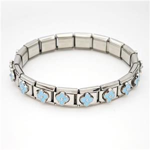 Stainless Steel bracelet, platinum plated, approx 9mm, 17cm length