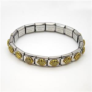 Stainless Steel bracelet, platinum plated, approx 9-10mm, 17cm length