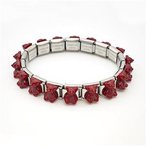 Stainless Steel bracelet, platinum plated, approx 9-10mm, 17cm length