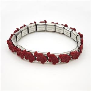 Stainless Steel bracelet, platinum plated, approx 9-10mm, 17cm length